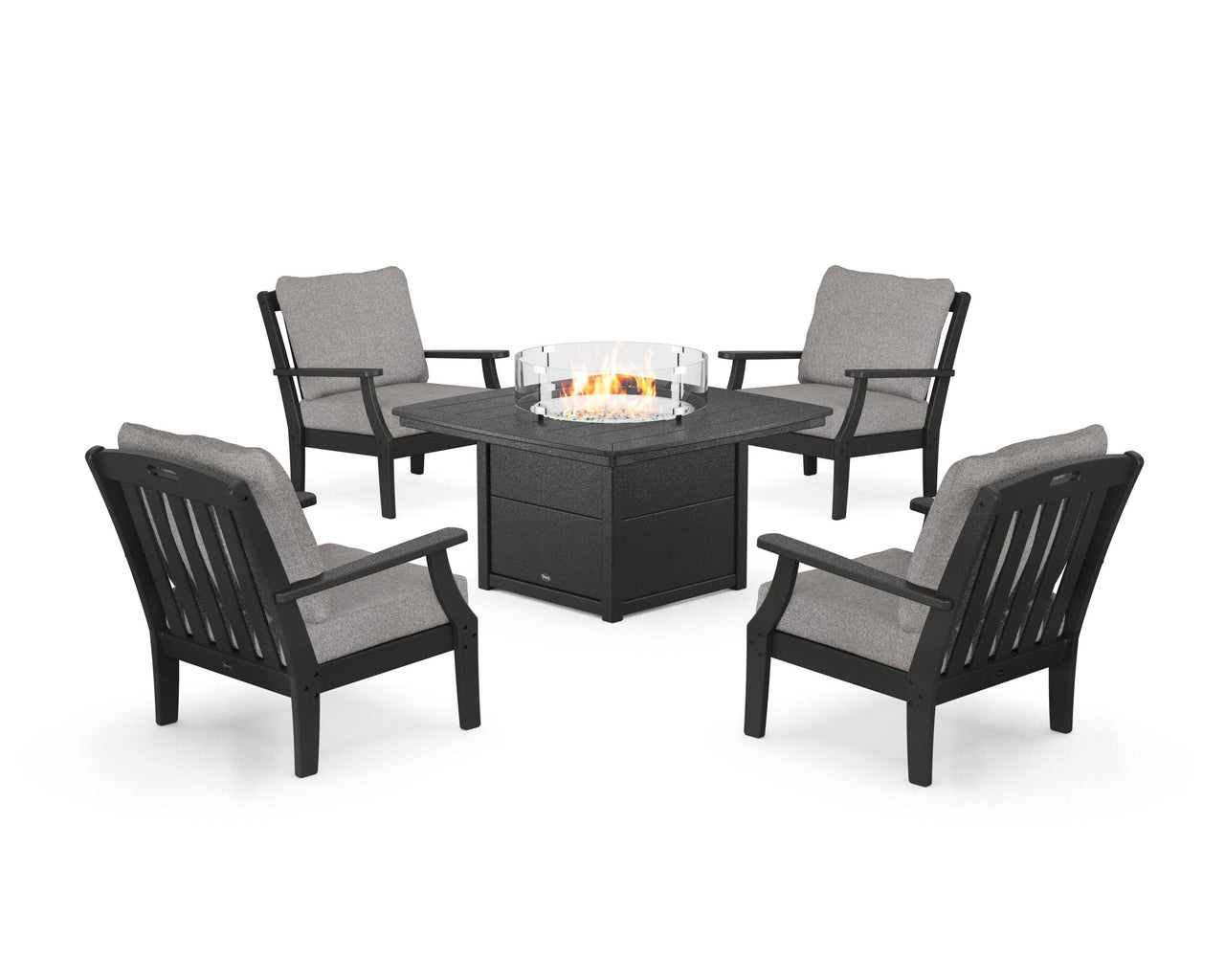 Trex Yacht Club 5-Piece Deep Seating Set with Fire Pit Table