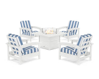 Thumbnail for Trex Rockport 5-Piece Deep Seating Set with Square Fire Pit Table