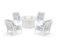 Thumbnail for Trex Yacht Club 5-Piece Deep Seating Set with Round Fire Pit Table