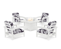 Thumbnail for Trex Rockport 5-Piece Deep Seating Set with Yacht Club Fire Pit Table