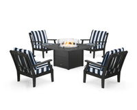 Thumbnail for Trex Yacht Club 5-Piece Deep Seating Set with Square Fire Pit Table