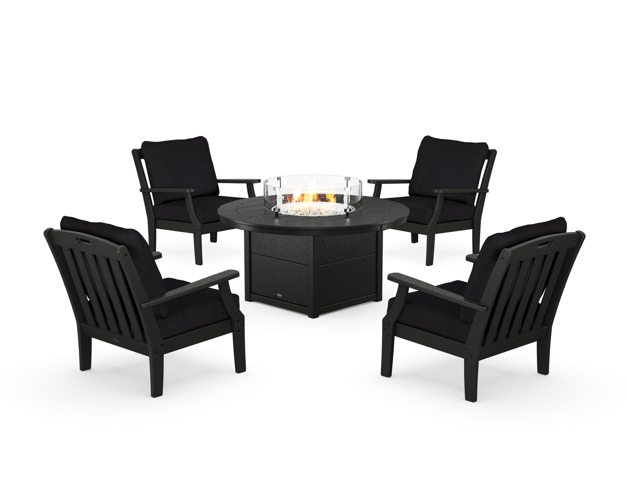 Trex Yacht Club 5-Piece Deep Seating Set with Round Fire Pit Table