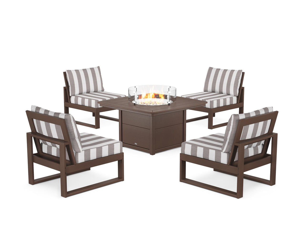 Trex Eastport Modular 5-Piece Deep Seating Set with Yacht Club Fire Pit Table