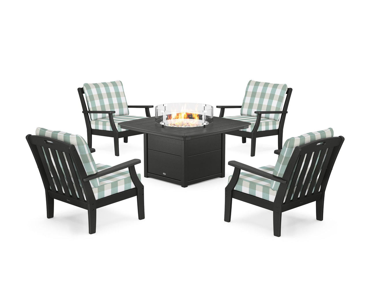 Trex Yacht Club 5-Piece Deep Seating Set with Fire Pit Table
