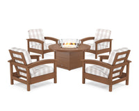 Thumbnail for Trex Rockport 5-Piece Deep Seating Set with Round Fire Pit Table