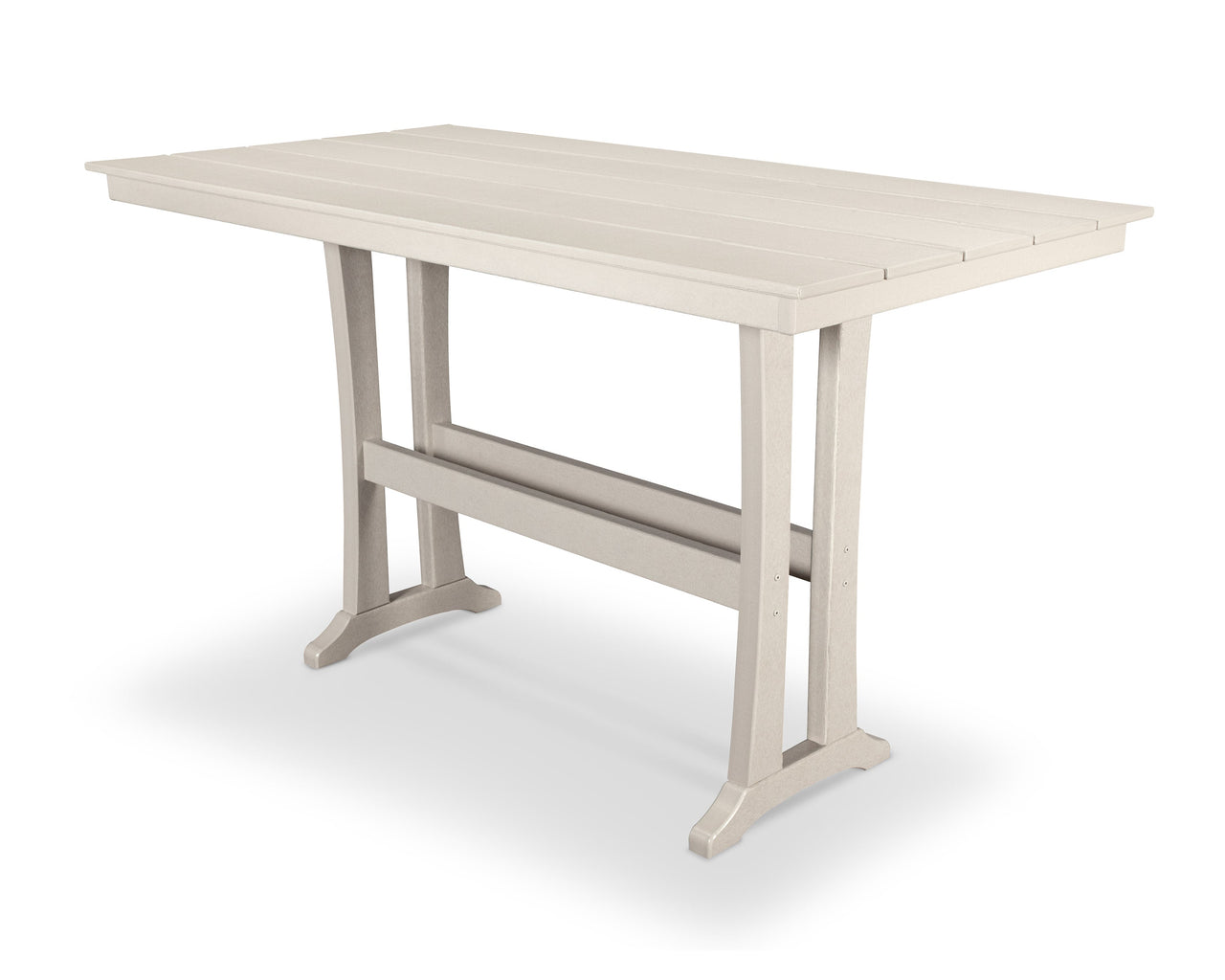 Trex Farmhouse Trestle 37" x 72" Bar Table - Sand Castle