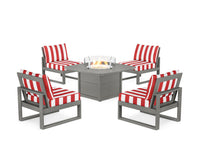 Thumbnail for Trex Eastport Modular 5-Piece Deep Seating Set with Yacht Club Fire Pit Table