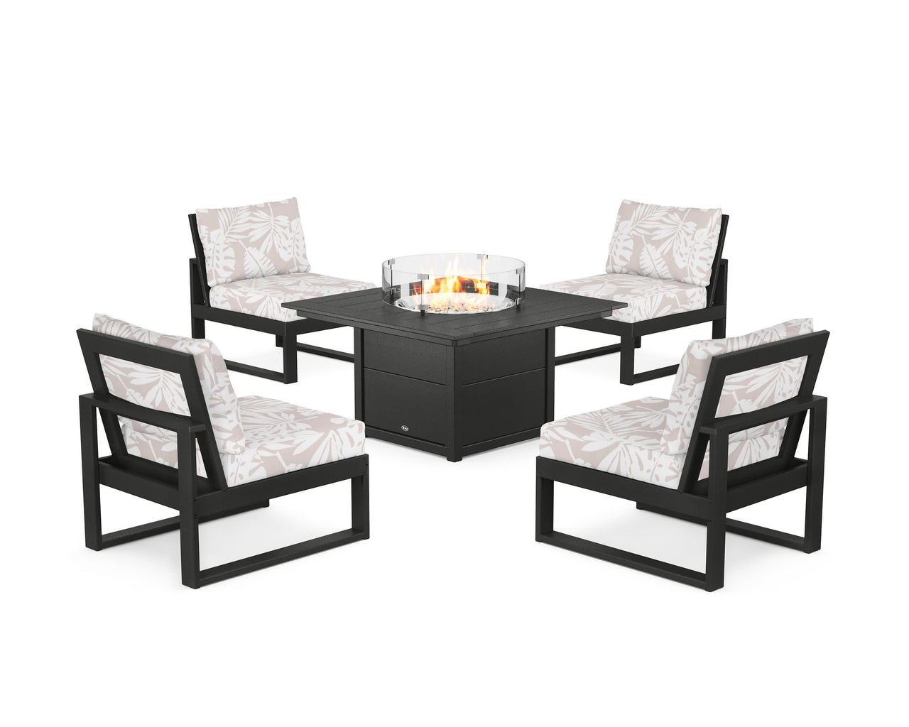 Trex Eastport Modular 5-Piece Deep Seating Set with Square Fire Pit Table