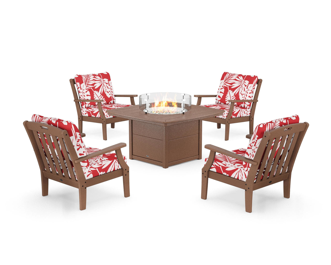 Trex Yacht Club 5-Piece Deep Seating Set with Fire Pit Table