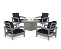 Thumbnail for Trex Rockport 5-Piece Deep Seating Set with Round Fire Pit Table