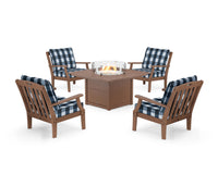 Thumbnail for Trex Yacht Club 5-Piece Deep Seating Set with Square Fire Pit Table