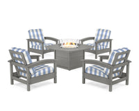 Thumbnail for Trex Rockport 5-Piece Deep Seating Set with Yacht Club Fire Pit Table