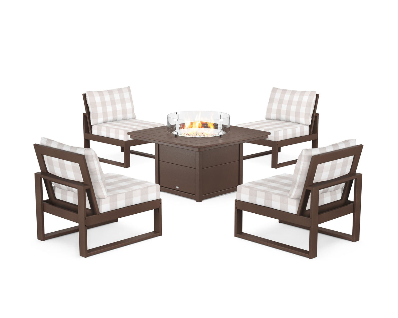 Trex Eastport Modular 5-Piece Deep Seating Set with Yacht Club Fire Pit Table