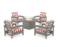 Thumbnail for Trex Rockport 5-Piece Deep Seating Set with Round Fire Pit Table