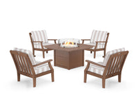 Thumbnail for Trex Yacht Club 5-Piece Deep Seating Set with Square Fire Pit Table