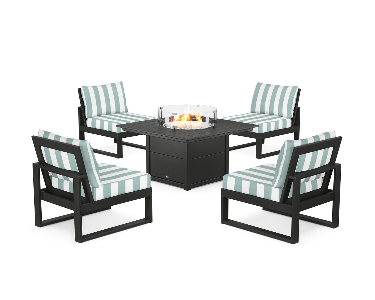 Trex Eastport Modular 5-Piece Deep Seating Set with Square Fire Pit Table
