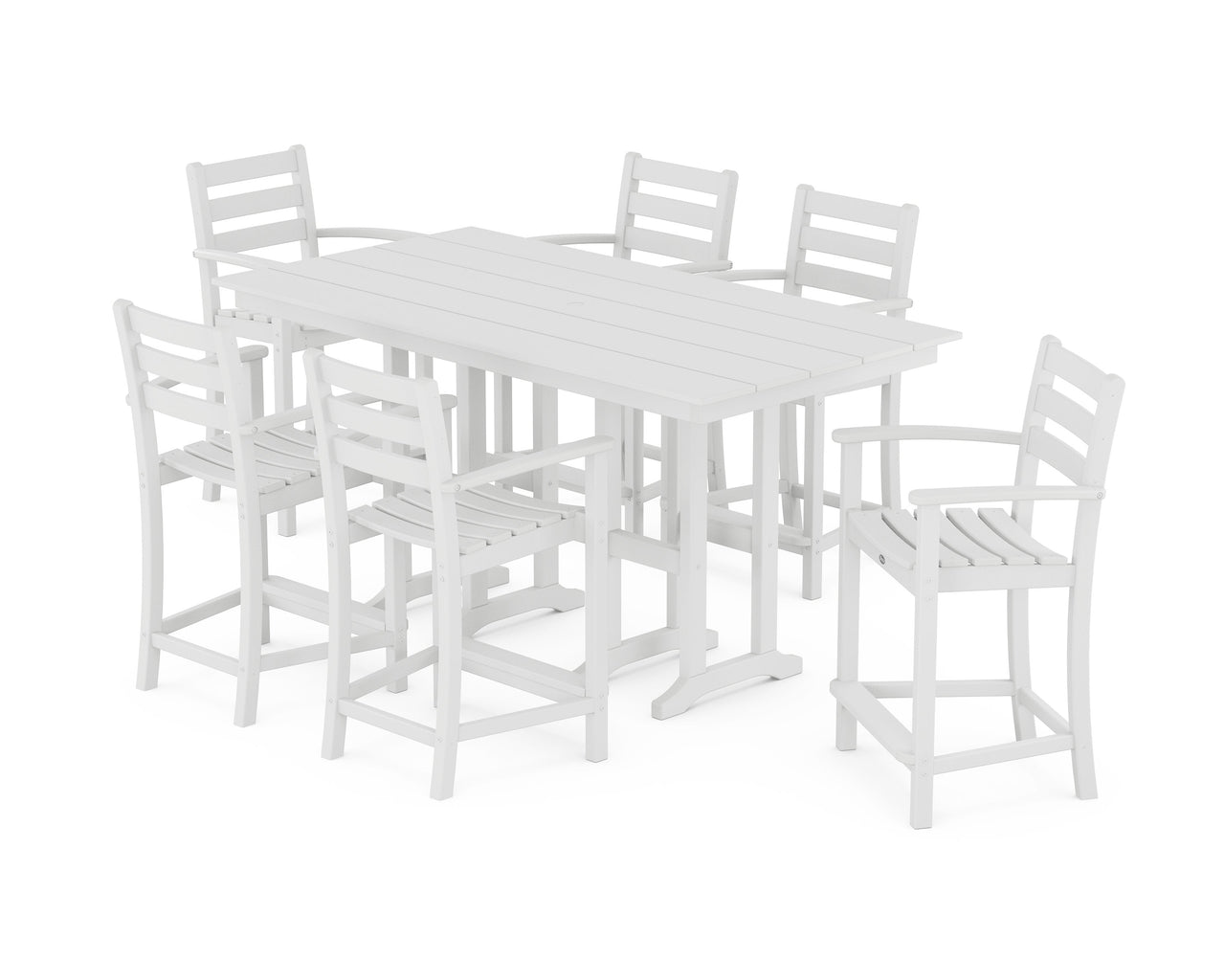 Trex Monterey Bay 7-Piece Farmhouse Arm Chair Counter Set