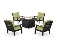 Thumbnail for Trex Yacht Club 5-Piece Deep Seating Set with Round Fire Pit Table