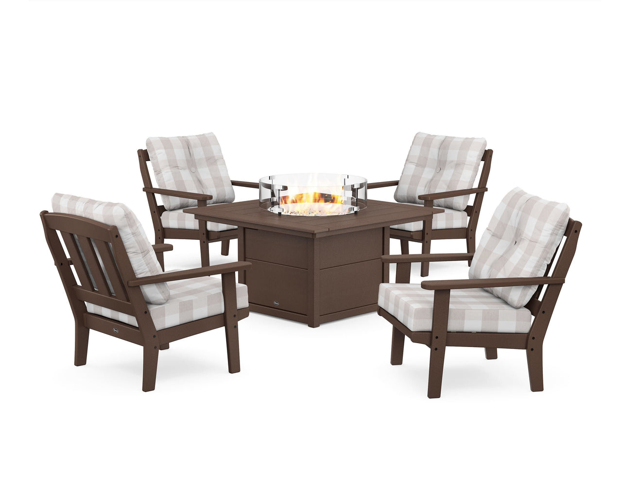 Trex Cape Cod 5-Piece Deep Seating Set with Fire Pit Table