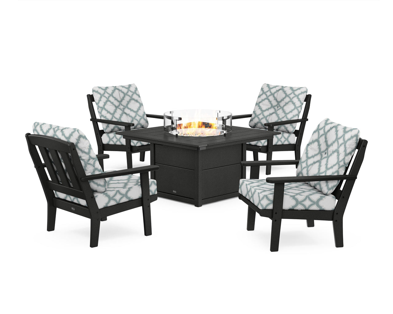 Trex Cape Cod 5-Piece Deep Seating Set with Fire Pit Table