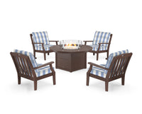 Thumbnail for Trex Yacht Club 5-Piece Deep Seating Set with Round Fire Pit Table