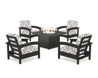 Thumbnail for Trex Rockport 5-Piece Deep Seating Set with Square Fire Pit Table