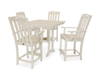 Thumbnail for Trex Yacht Club 5-Piece Farmhouse Trestle Arm Chair Counter Set - Sand Castle
