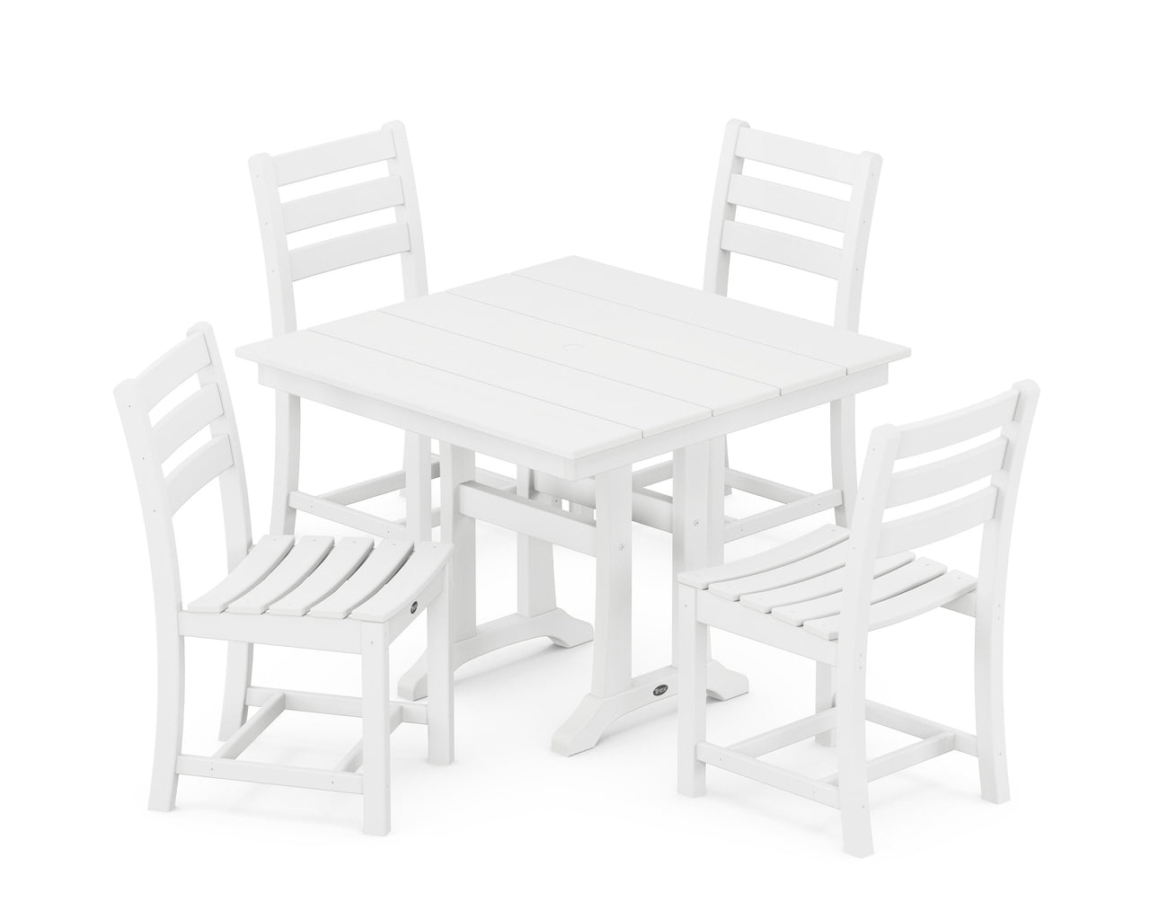 Trex Monterey Bay 5-Piece Farmhouse Trestle Side Chair Dining Set
