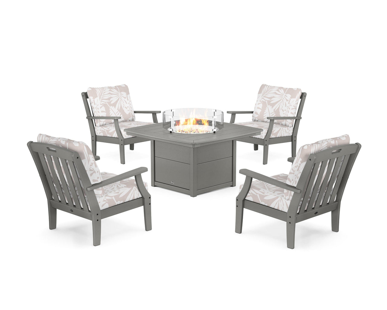 Trex Yacht Club 5-Piece Deep Seating Set with Fire Pit Table