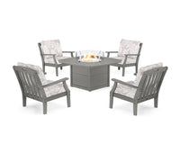 Thumbnail for Trex Yacht Club 5-Piece Deep Seating Set with Fire Pit Table