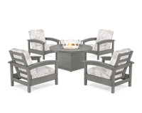 Thumbnail for Trex Rockport 5-Piece Deep Seating Set with Round Fire Pit Table