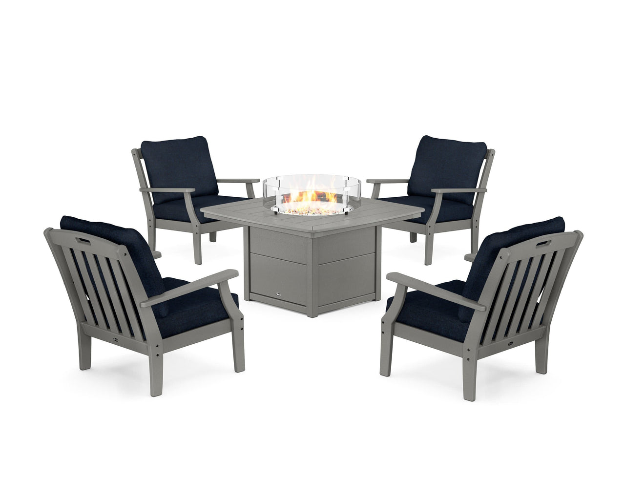 Trex Yacht Club 5-Piece Deep Seating Set with Fire Pit Table