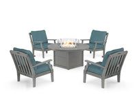 Thumbnail for Trex Yacht Club 5-Piece Deep Seating Set with Round Fire Pit Table
