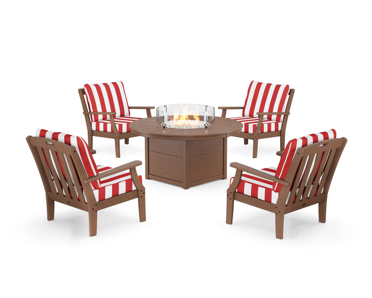 Trex Yacht Club 5-Piece Deep Seating Set with Round Fire Pit Table