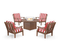 Thumbnail for Trex Yacht Club 5-Piece Deep Seating Set with Round Fire Pit Table