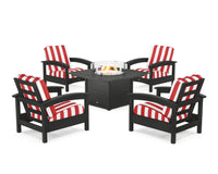 Thumbnail for Trex Rockport 5-Piece Deep Seating Set with Square Fire Pit Table