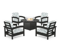 Thumbnail for Trex Rockport 5-Piece Deep Seating Set with Round Fire Pit Table