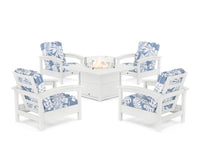 Thumbnail for Trex Rockport 5-Piece Deep Seating Set with Square Fire Pit Table