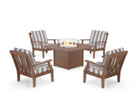 Thumbnail for Trex Yacht Club 5-Piece Deep Seating Set with Square Fire Pit Table