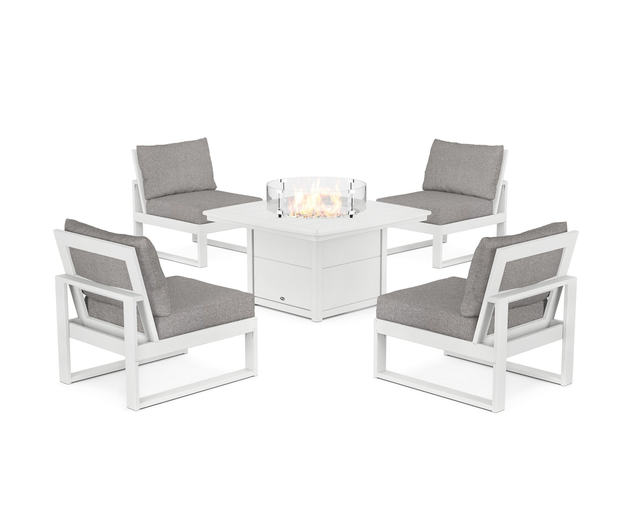 Trex Eastport Modular 5-Piece Deep Seating Set with Yacht Club Fire Pit Table