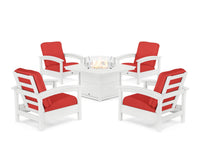 Thumbnail for Trex Rockport 5-Piece Deep Seating Set with Yacht Club Fire Pit Table