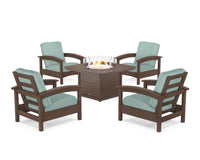 Thumbnail for Trex Rockport 5-Piece Deep Seating Set with Yacht Club Fire Pit Table