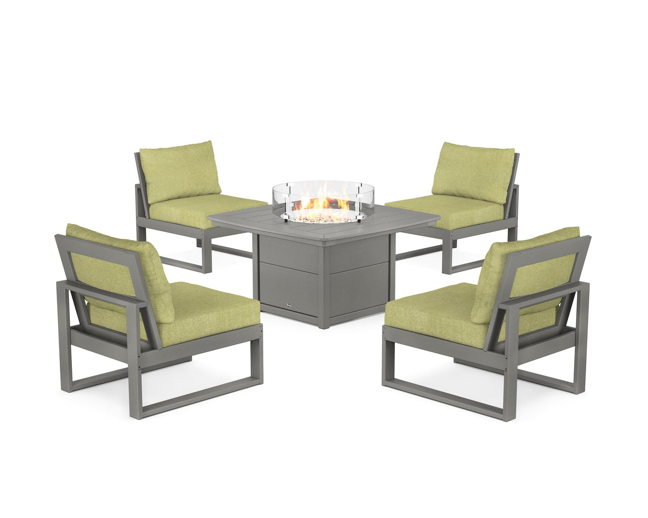 Trex Eastport Modular 5-Piece Deep Seating Set with Yacht Club Fire Pit Table