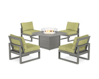Thumbnail for Trex Eastport Modular 5-Piece Deep Seating Set with Yacht Club Fire Pit Table