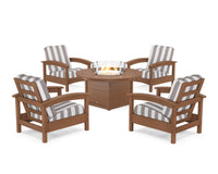 Thumbnail for Trex Rockport 5-Piece Deep Seating Set with Round Fire Pit Table