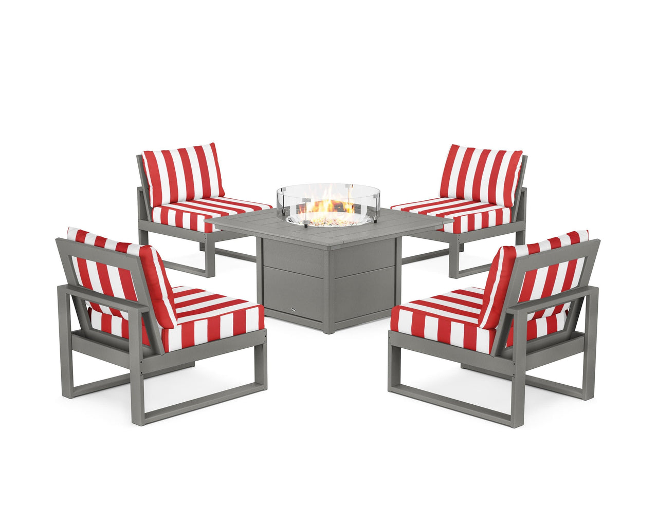 Trex Eastport Modular 5-Piece Deep Seating Set with Square Fire Pit Table