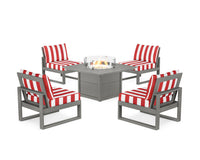 Thumbnail for Trex Eastport Modular 5-Piece Deep Seating Set with Square Fire Pit Table