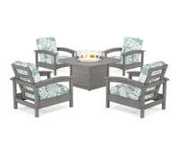 Thumbnail for Trex Rockport 5-Piece Deep Seating Set with Yacht Club Fire Pit Table