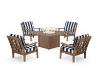 Thumbnail for Trex Yacht Club 5-Piece Deep Seating Set with Square Fire Pit Table