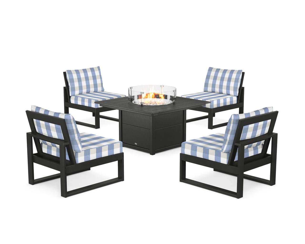 Trex Eastport Modular 5-Piece Deep Seating Set with Square Fire Pit Table